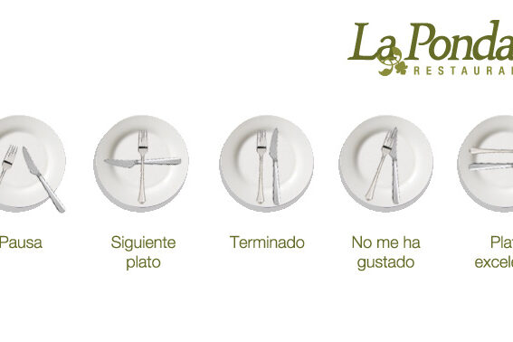 mensaje en la posición de los cubiertos